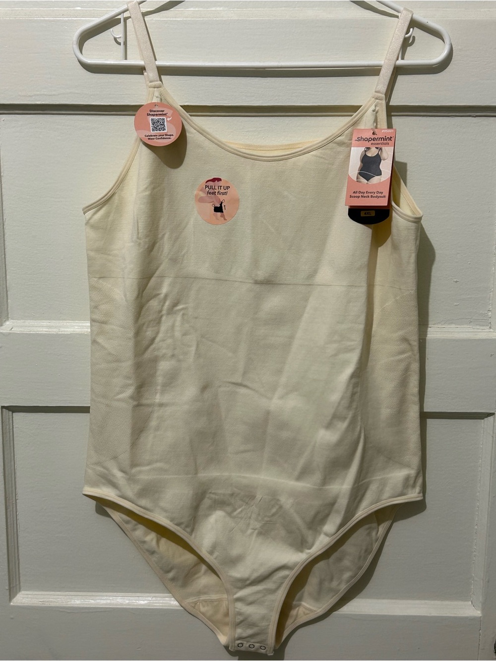 Shapermint Cream 4X Seamless One-Piece Bodysuit